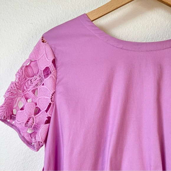 Crosby by Mollie Burch Lavender Floral Lace Top Size Small Mixed Media - Picture 6 of 11